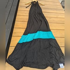 Marciano By Guess Black & Blue halter dress - size Small In Great Condition